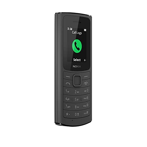 Nokia 110 4G Feature Phone With Camera, Bluetooth, FM radio, MP3 player, MicroSD, Long-Lasting Battery, and Pre-loaded Games, Dual Sim