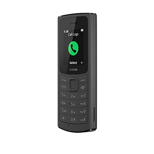 Nokia 110 4G Feature Phone With Camera, Bluetooth, FM radio, MP3 player, MicroSD, Long-Lasting Battery, and Pre-loaded Games, Dual Sim