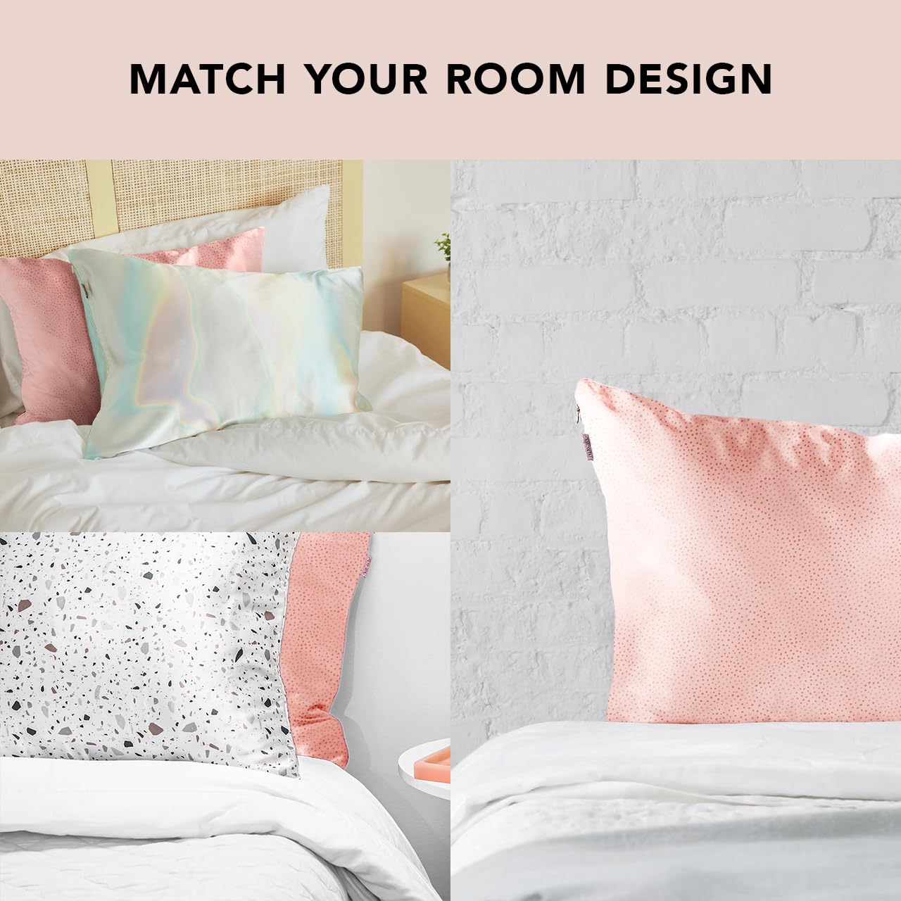 Kitsch 100% Satin Pillowcase with Zipper, Softer Than Silk Pillowcase for Hair & Skin, Cooling Pillow case, Satin Pillow Case Cover