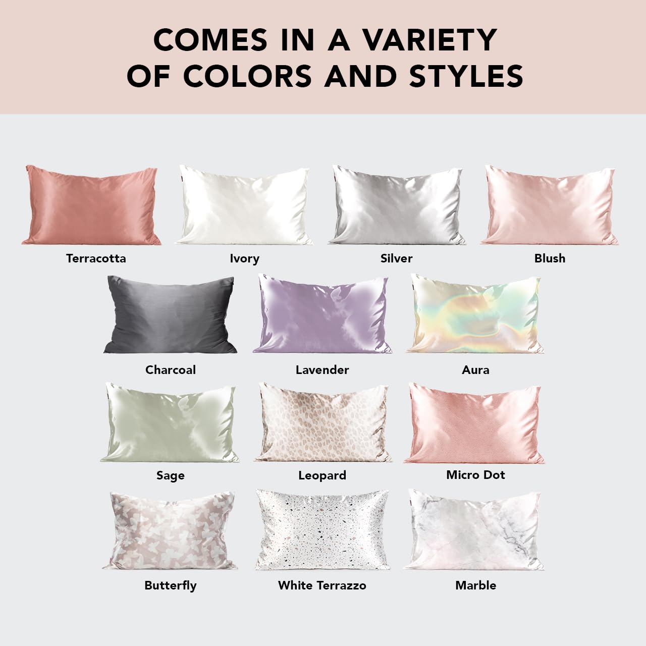 Kitsch 100% Satin Pillowcase with Zipper, Softer Than Silk Pillowcase for Hair & Skin, Cooling Pillow case, Satin Pillow Case Cover