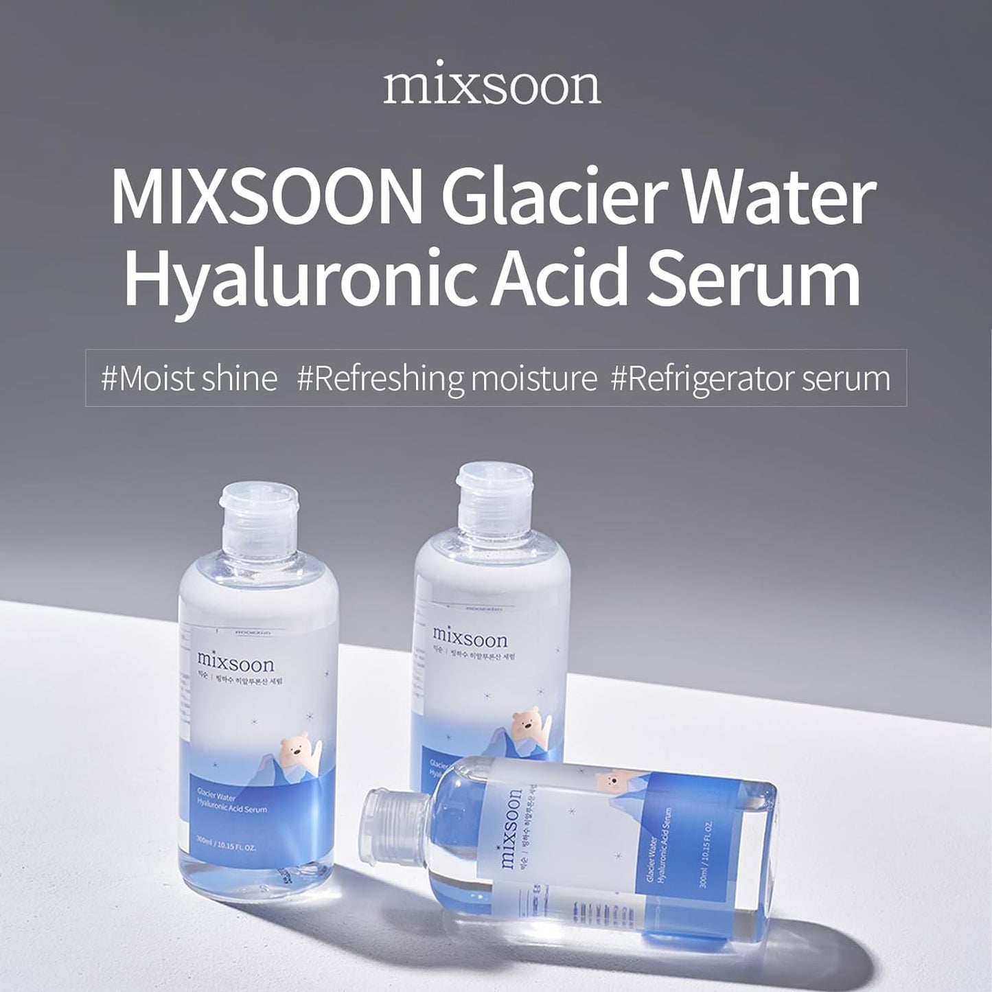 mixsoon Glacier Water Hyaluronic Acid Serum - Non-greasy Hydration Booster, Firming Facial Serum For Radiant, Dewy Skin - Korean Serum for Glass Skin - Mega-size (10.14 fl.oz / 300ml)
