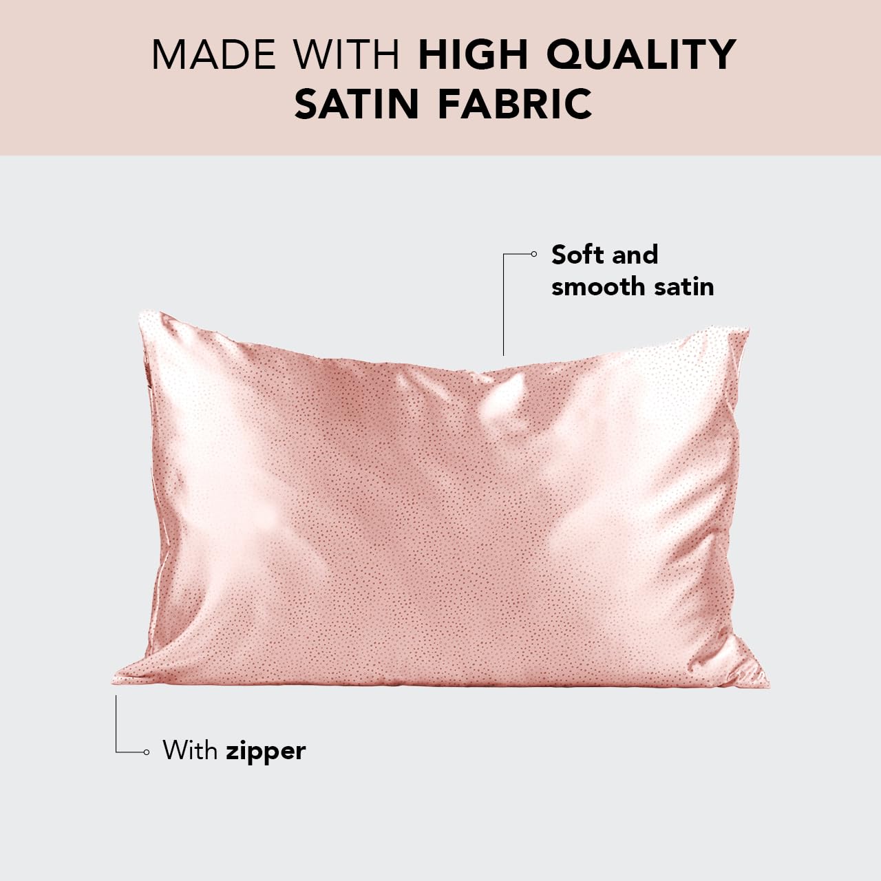Kitsch 100% Satin Pillowcase with Zipper, Softer Than Silk Pillowcase for Hair & Skin, Cooling Pillow case, Satin Pillow Case Cover