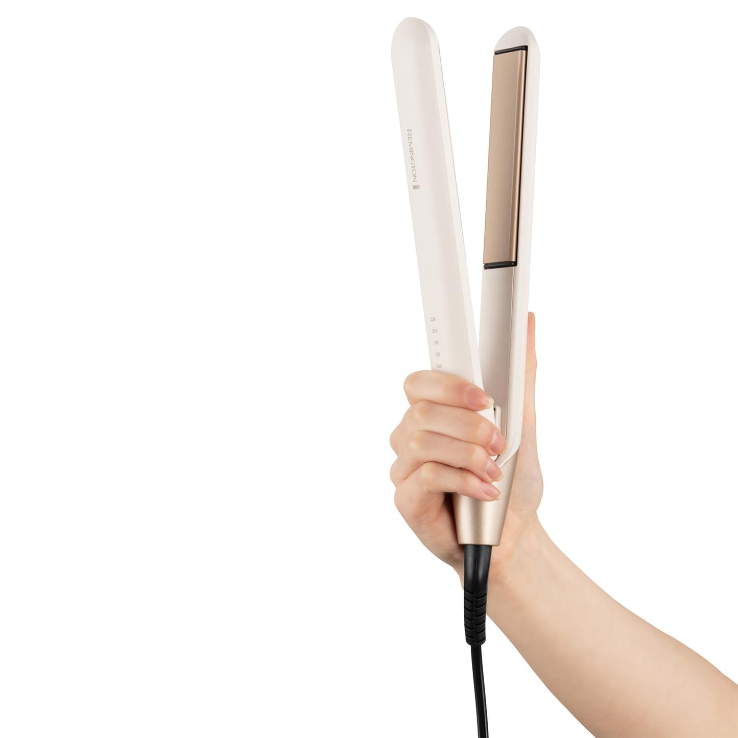 Remington Shea Soft Hair Straightener - 110mm floating coated plates, releases Micro-Conditioners to promote hairs natural shine, Digital control with 5 settings from 150-230°C,Storage pouch, S4740